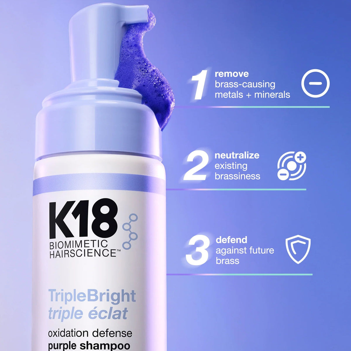 K18 TripleBright Oxidation Defense Purple Shampoo 125ml
