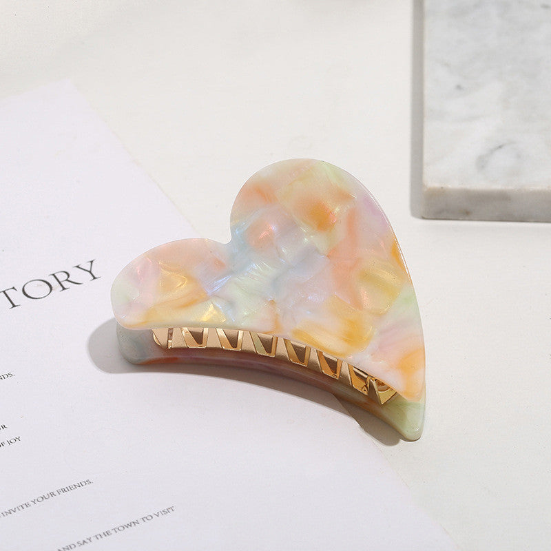 Love Lock Heart Shaped Claw Clip - Multi