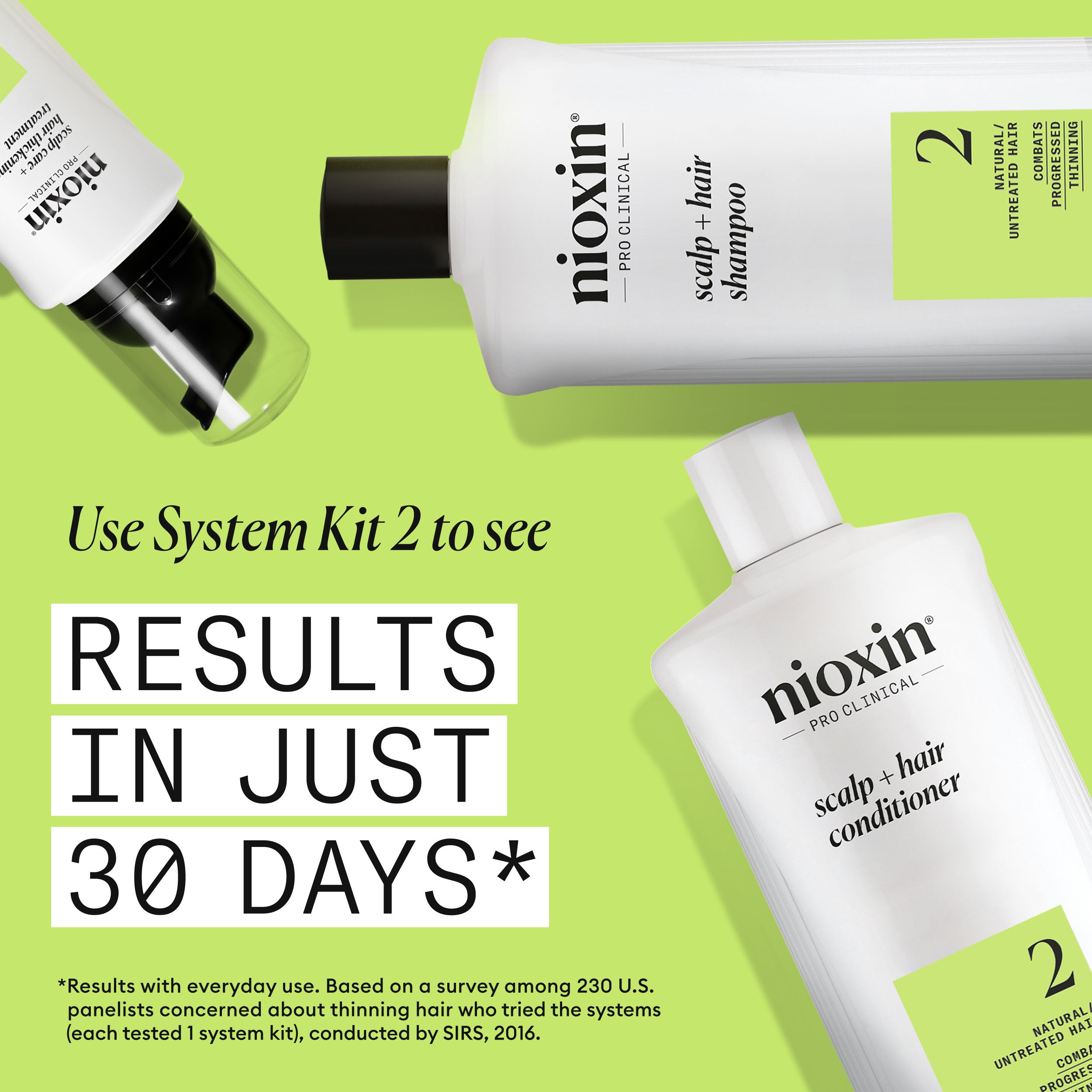 Nioxin System 2 Shampoo 1L - For Natural Hair with Progressed Thinning