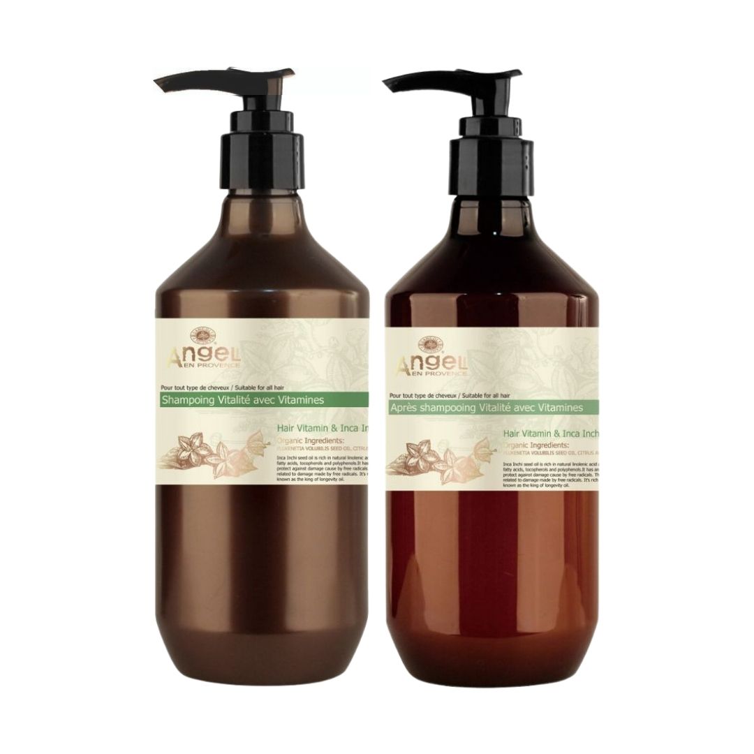 Angel HAIR VITAMIN & INCA INCHI OIL Shampoo & Conditioner 400ml Bundle