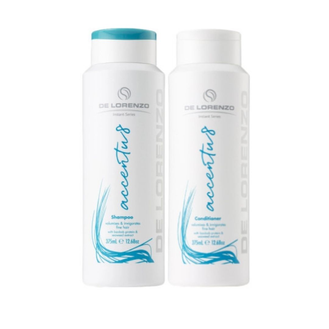 De Lorenzo Instant ACCENTU8 Shampoo & Conditioner 375ml Bundle