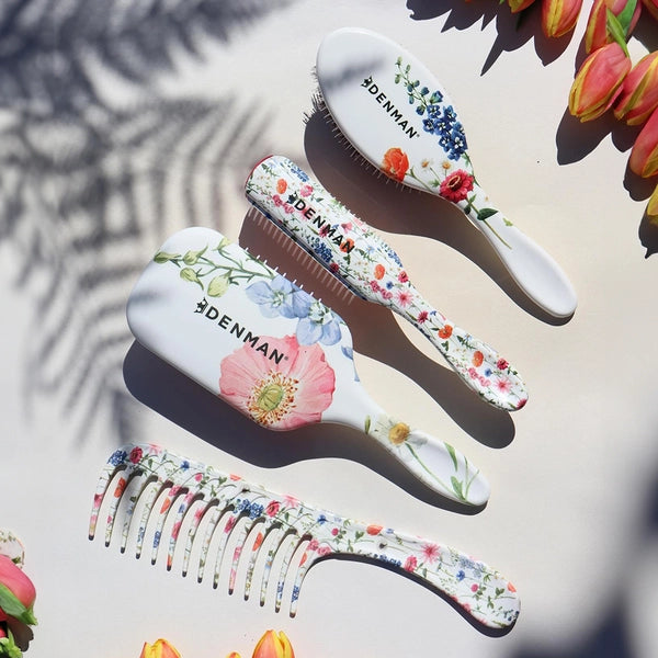 Denman D38 Floral Fantasies Power Paddle Brush