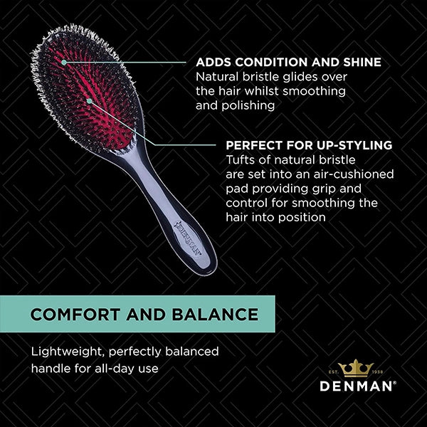 Denman D82M Natural Bristle Finisher Classic Brush