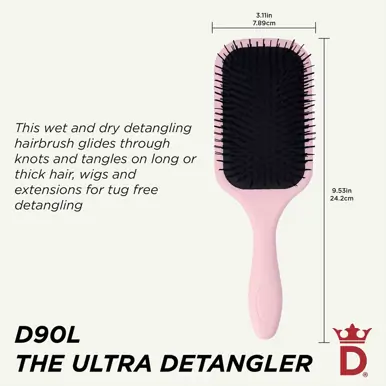 Denman D90L Tangle Tamer Ultra Pastel Pink Brush