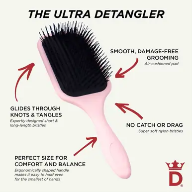 Denman D90L Tangle Tamer Ultra Pastel Pink Brush
