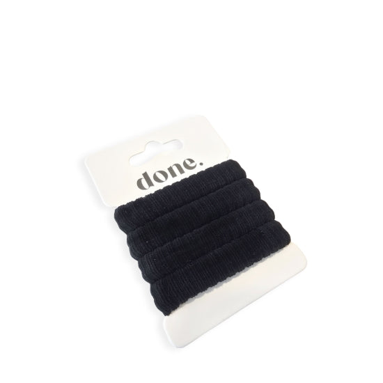 Done Fabric Hair Ties 4 Piece Black