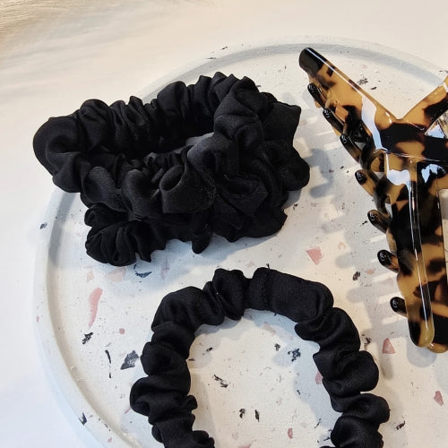 Done Hair Ties 4 Piece Satin Black