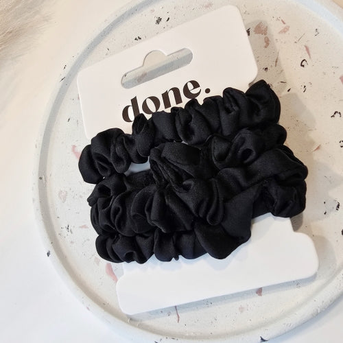 Done Hair Ties 4 Piece Satin Black