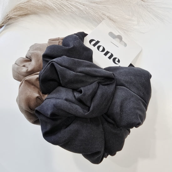 Done Mega Scrunchie 2 Piece - Black & Brown