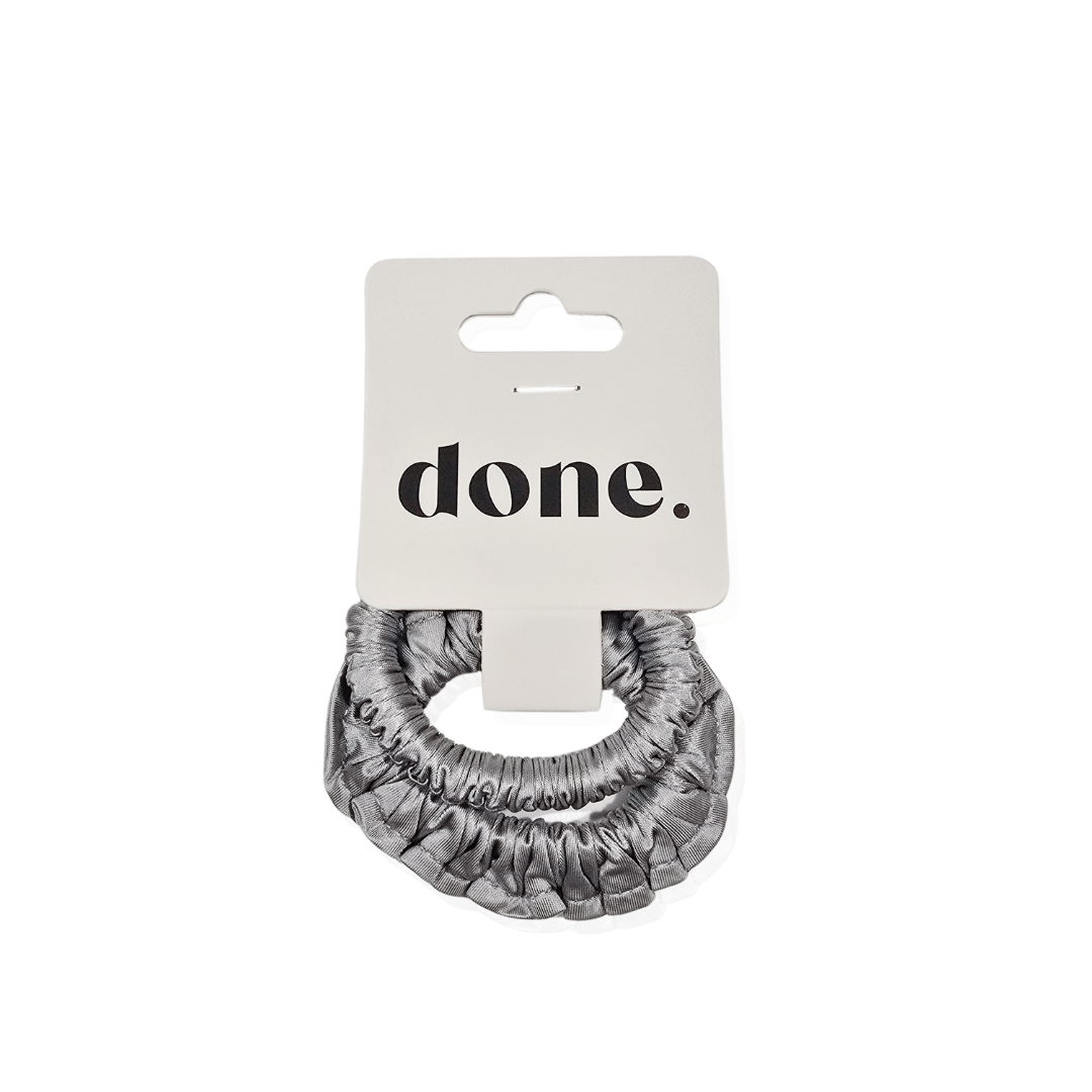 Done Scrunchie 2 piece Satin Grey