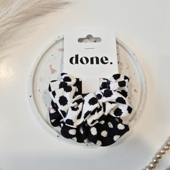 Done Scrunchie Polka Dot 2 Piece - Black/White & White/Black
