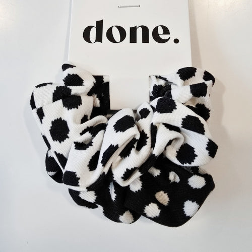 Done Scrunchie Polka Dot 2 Piece - Black/White & White/Black