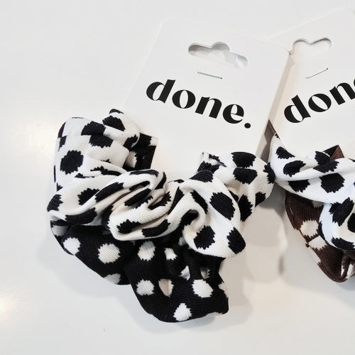 Done Scrunchie Polka Dot 2 Piece - Black/White & White/Black