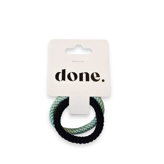 Done Textured Hair Ties 2 Piece Green/Black