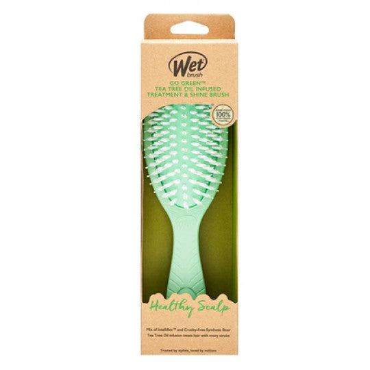 Wet Brush Go Green Oil Infused Shine Brush - TEA TREE OIL (Green)