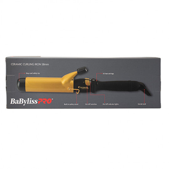 BaBylissPRO Ceramic Gold Curling Tong 38mm
