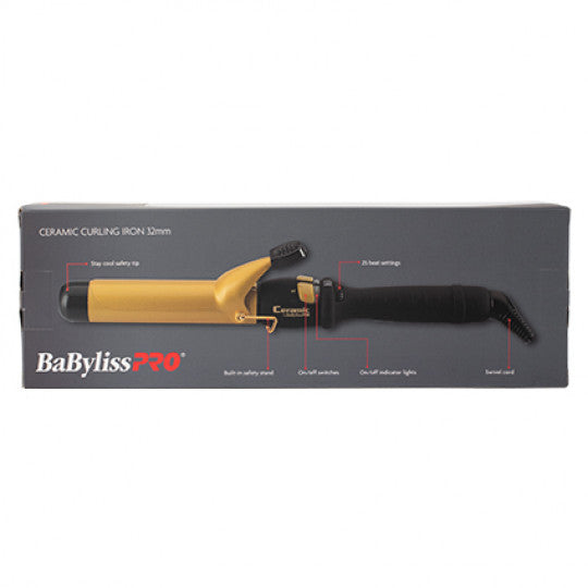 BaBylissPRO Ceramic Gold Curling Tong 32mm