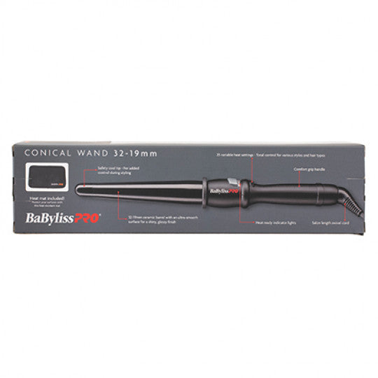 BaBylissPRO Ceramic Conical Black Large 32mm-19mm
