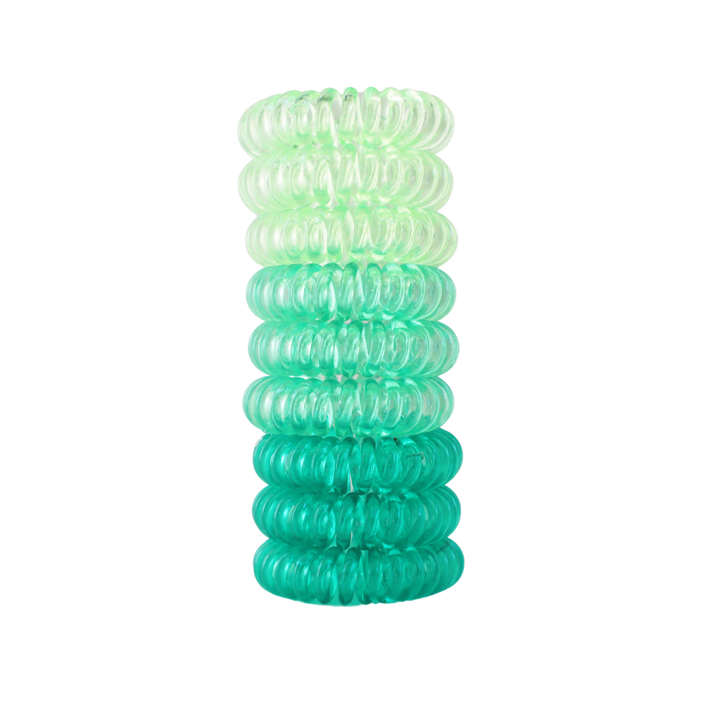 Twist Lock Hair Coil  - Green GRADIENT 9 Pcs Set