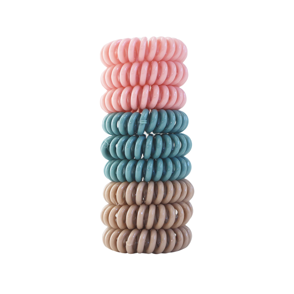 Twist Lock Hair Coil  - Powder Tones  9 Pcs Set