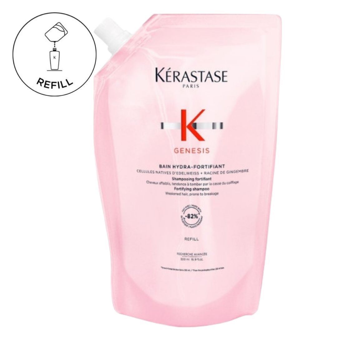 Kerastase 500ml Genesis Bain HYDRA Fortifying Shampoo REFILL Pouch For Fine Hair