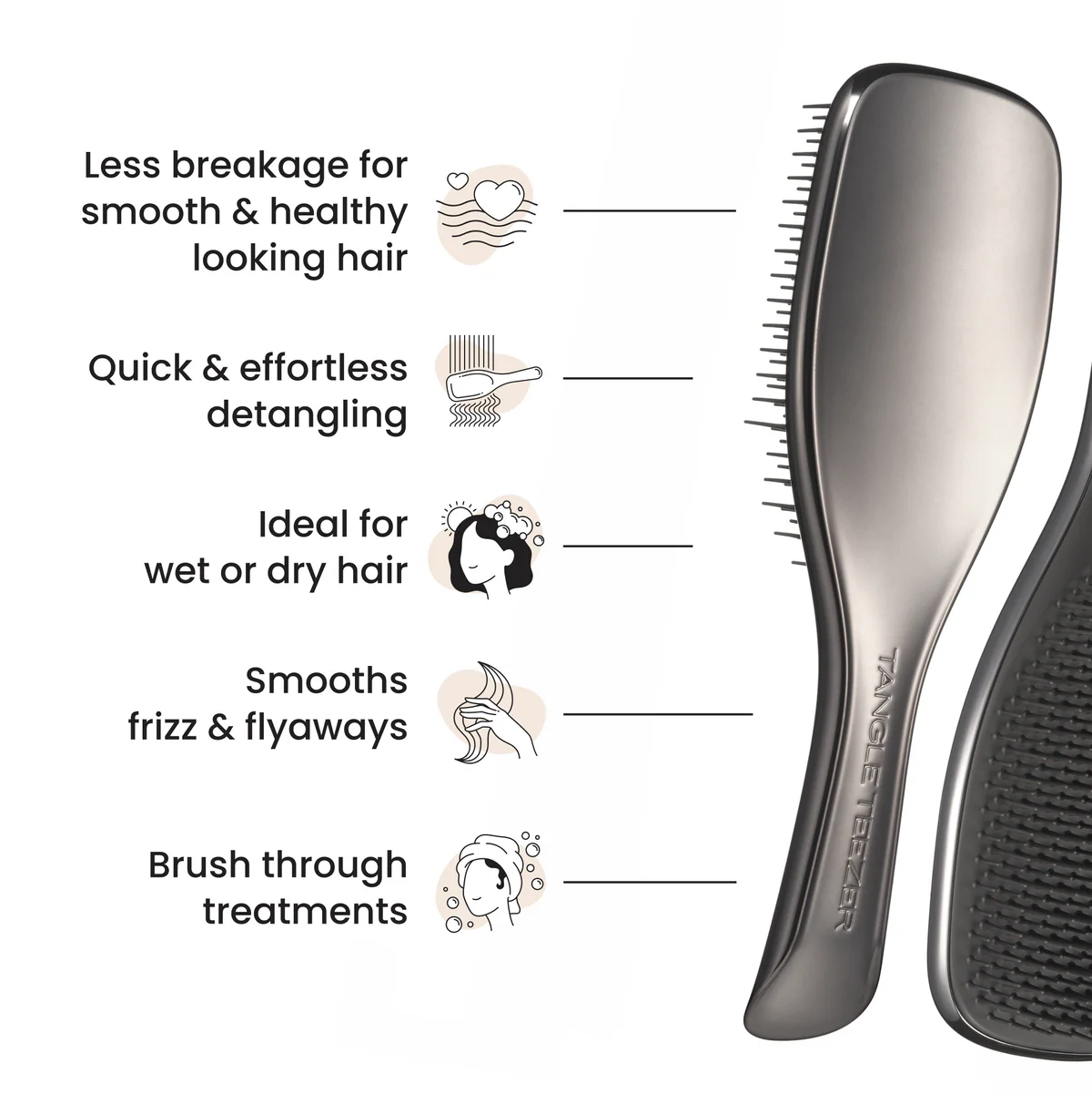 Tangle Teezer The Ultimate Detangler - Chrome Midnight Silver