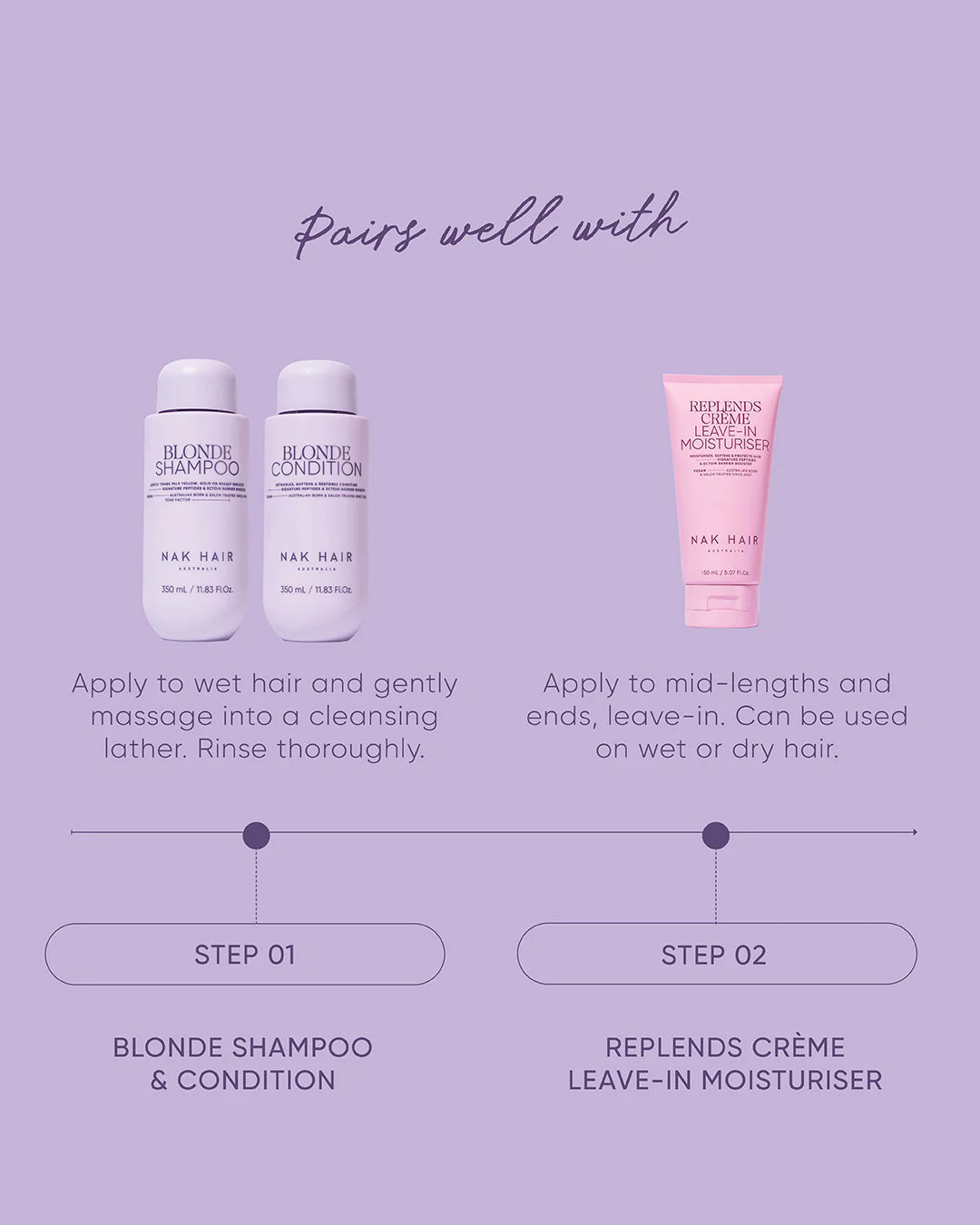 NAK Hair BLONDE 350ml Bundle