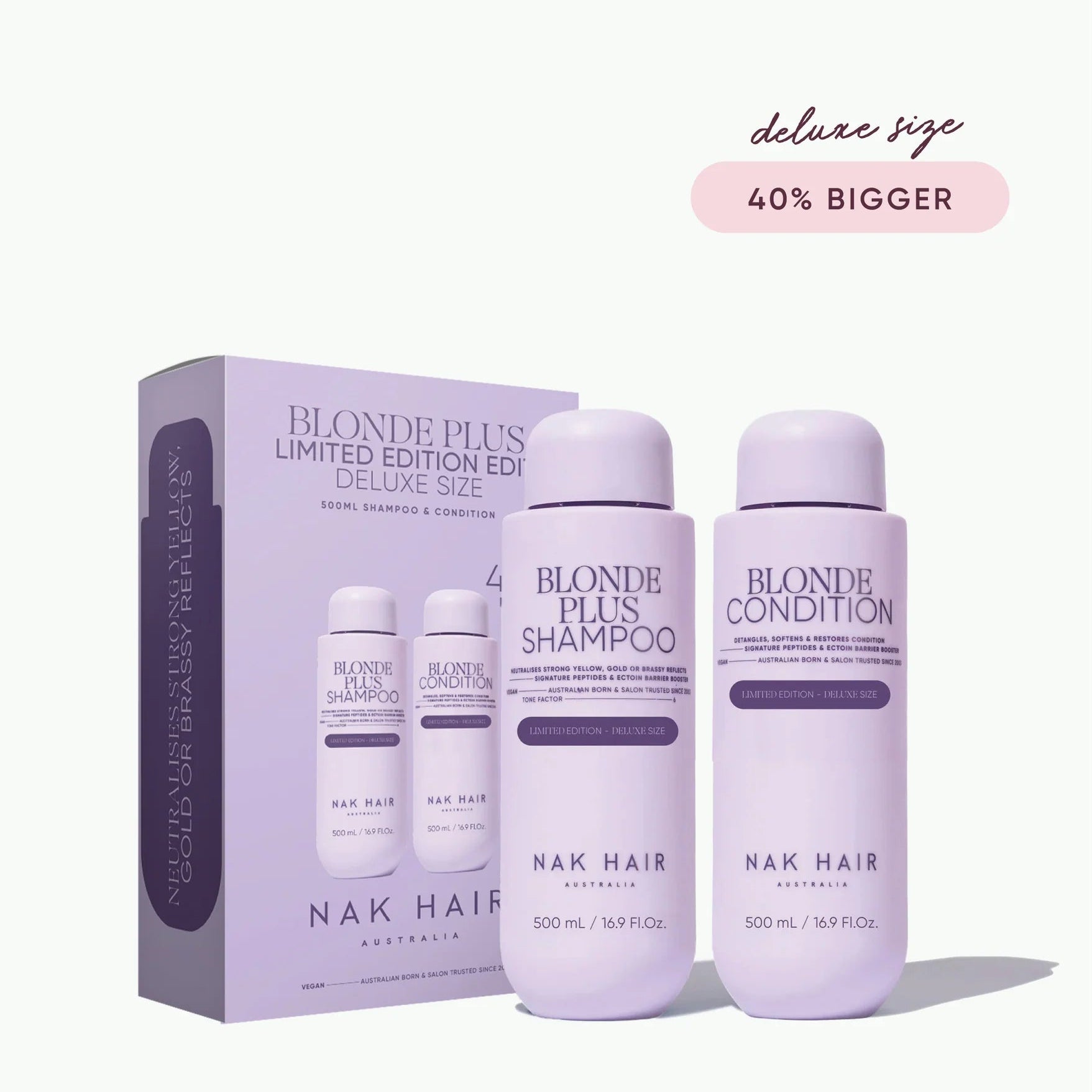 NAK Hair BLONDE PLUS 500ml Duo Gift Pack - Supersize