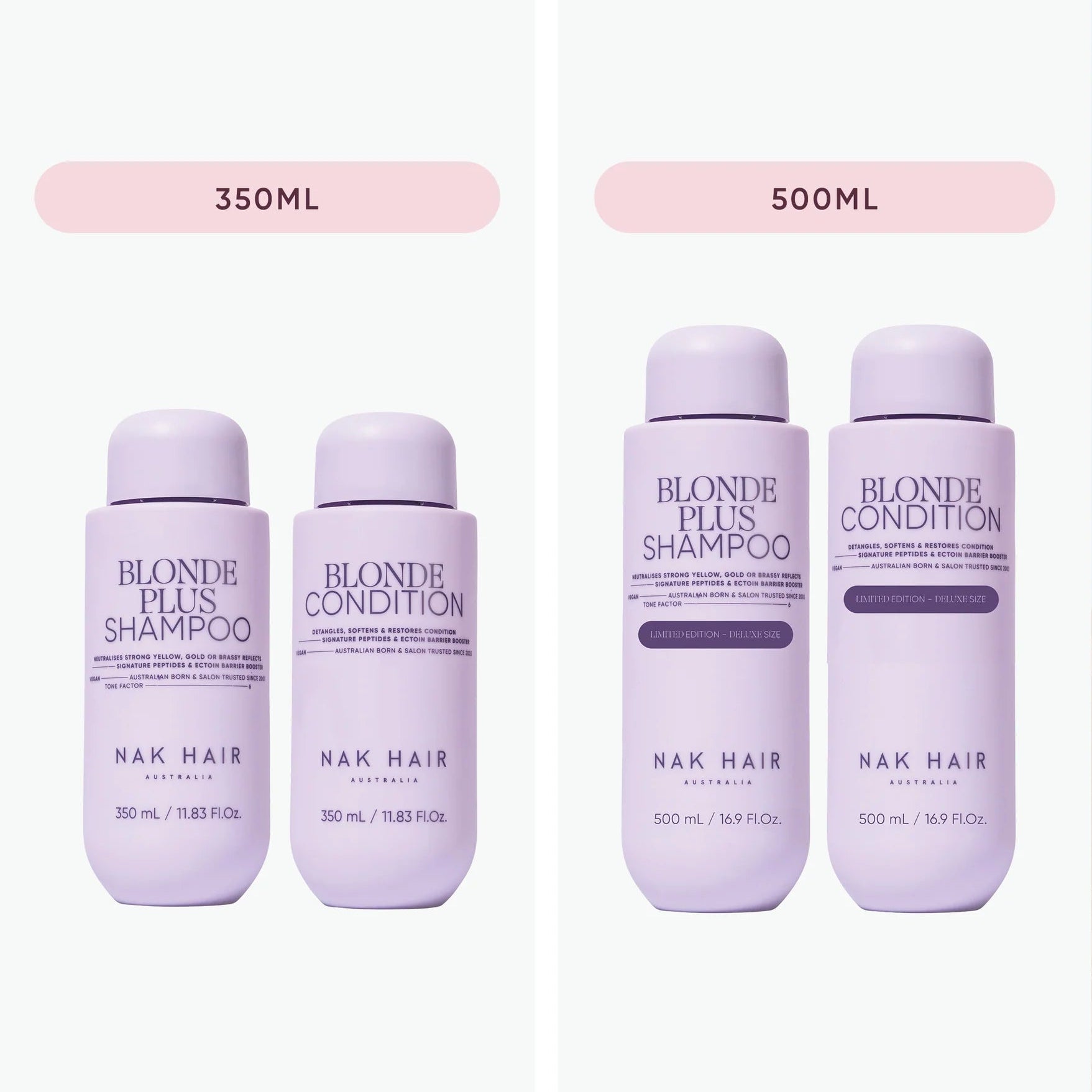 NAK Hair BLONDE PLUS 500ml Duo Gift Pack - Supersize