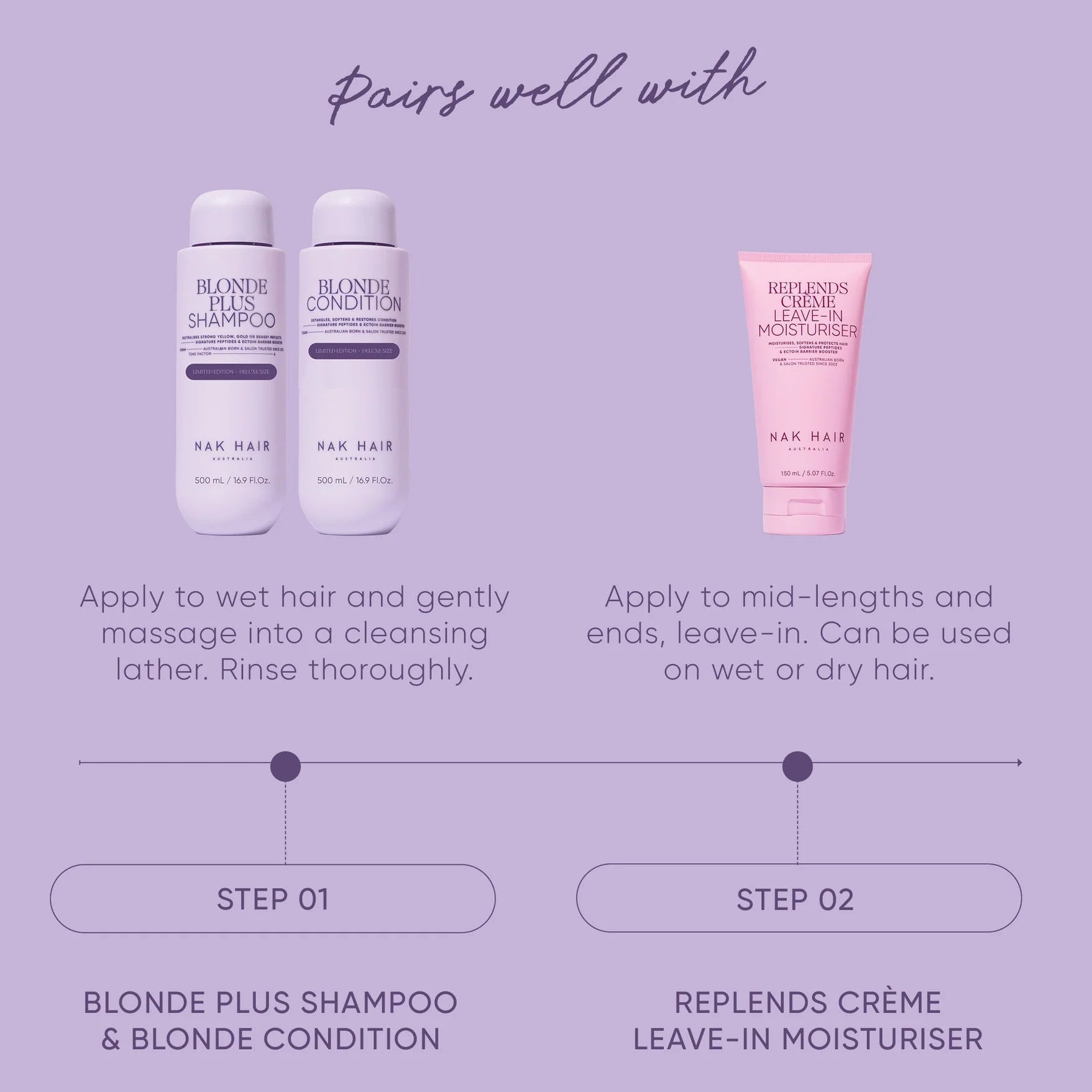 NAK Hair BLONDE PLUS 500ml Duo Gift Pack - Supersize