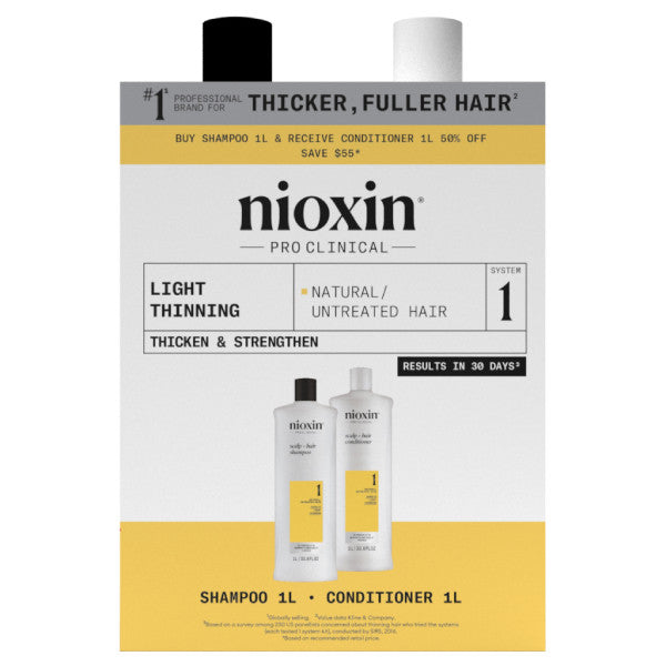 Nioxin System 1 Shampoo & Conditioner 1L Duo