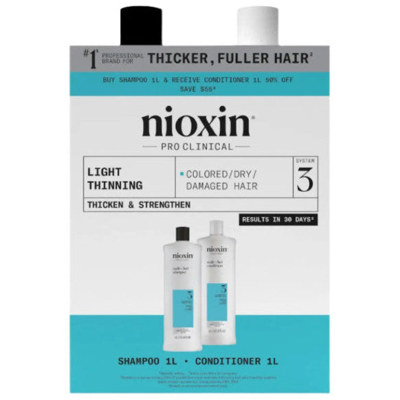 Nioxin System 3 Shampoo & Conditioner 1L Duo