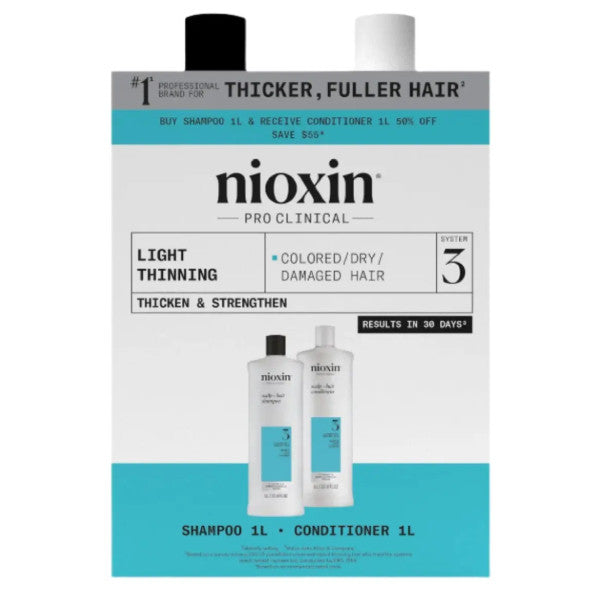 Nioxin System 3 Shampoo & Conditioner 1L Duo