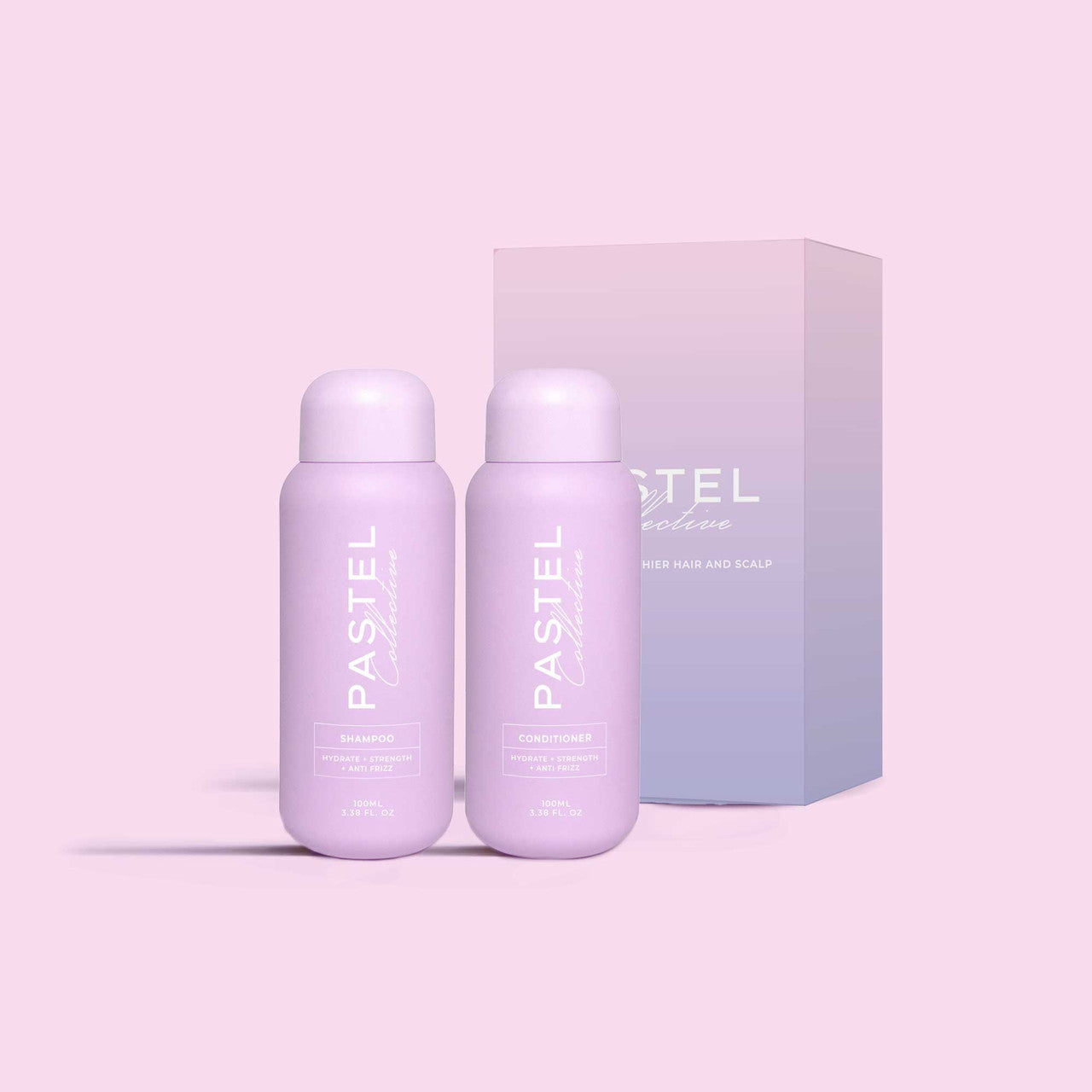 Pastel Collective Hydrate + Strength + Anti Frizz Shampoo 100ml Travel DUO