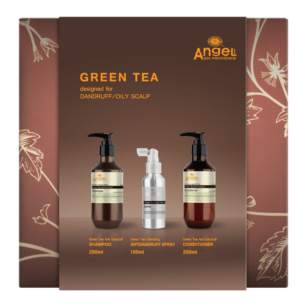 Angel GREEN TEA Duo + Green Tea Anti Dandruff Spray Gift Pack