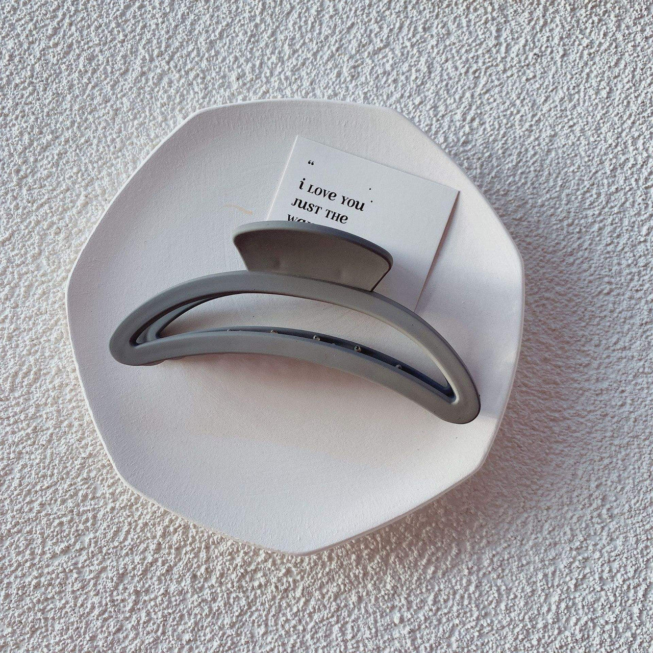 Velvet Touch Claw Clip - Matte Grey