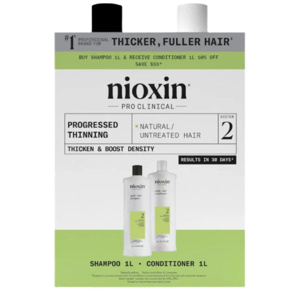 Nioxin System 2 Shampoo & Conditioner 1L Duo