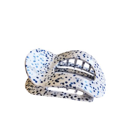 Done Large Speckled Claw Clip White/Blue