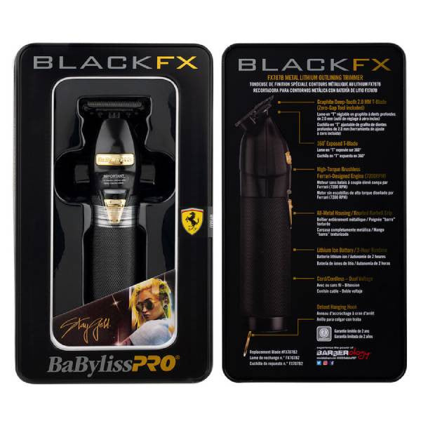 BaBylissPRO BlackFX Skeleton Lithium Hair Trimmer (B787BA)
