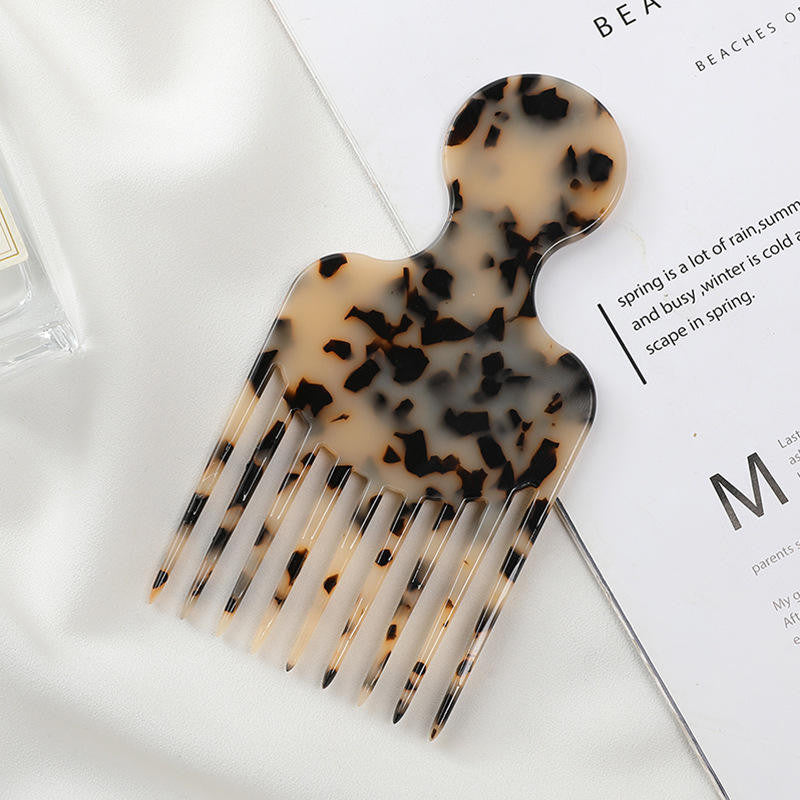 Smooth Glide Curl Fro Comb  - Light Leopard