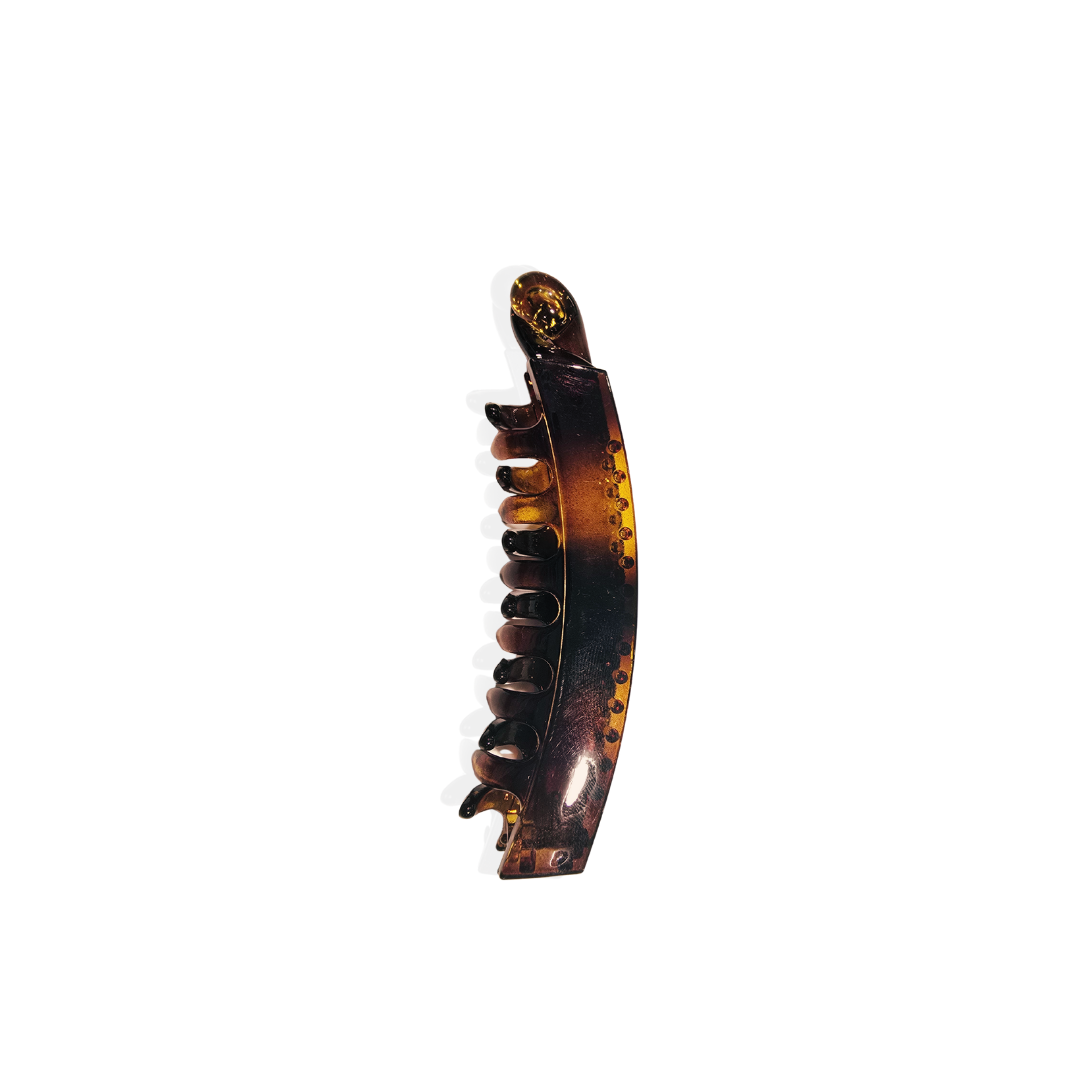 Done Sleek Hold Banana Clip 10cms - Brown & Amber