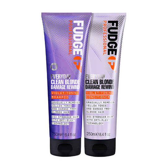 Fudge EVERYDAY Clean Blonde Damage Rewind Shampoo & Conditioner Bundle