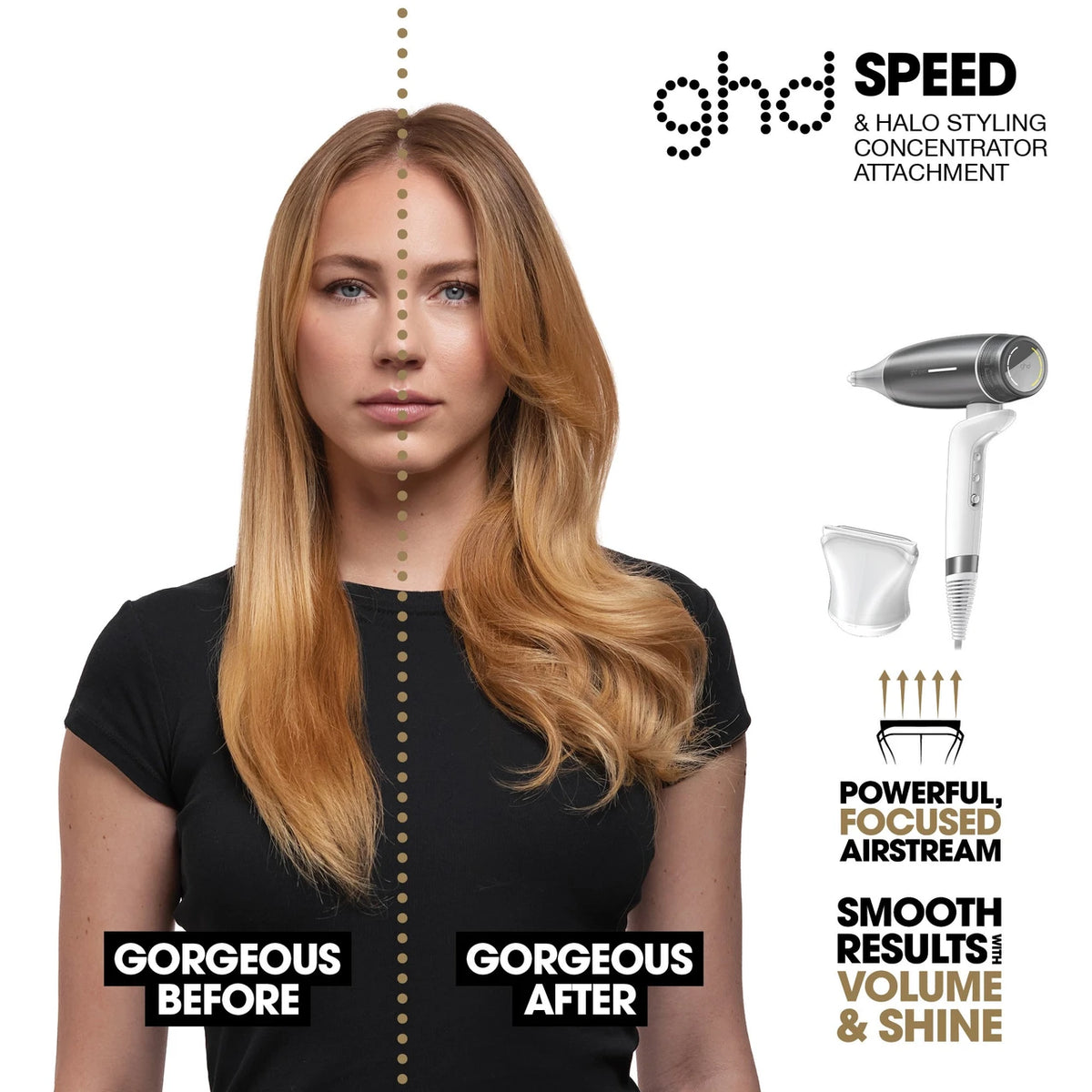 ghd Speed Halo Styling Concentrator Nozzle in White