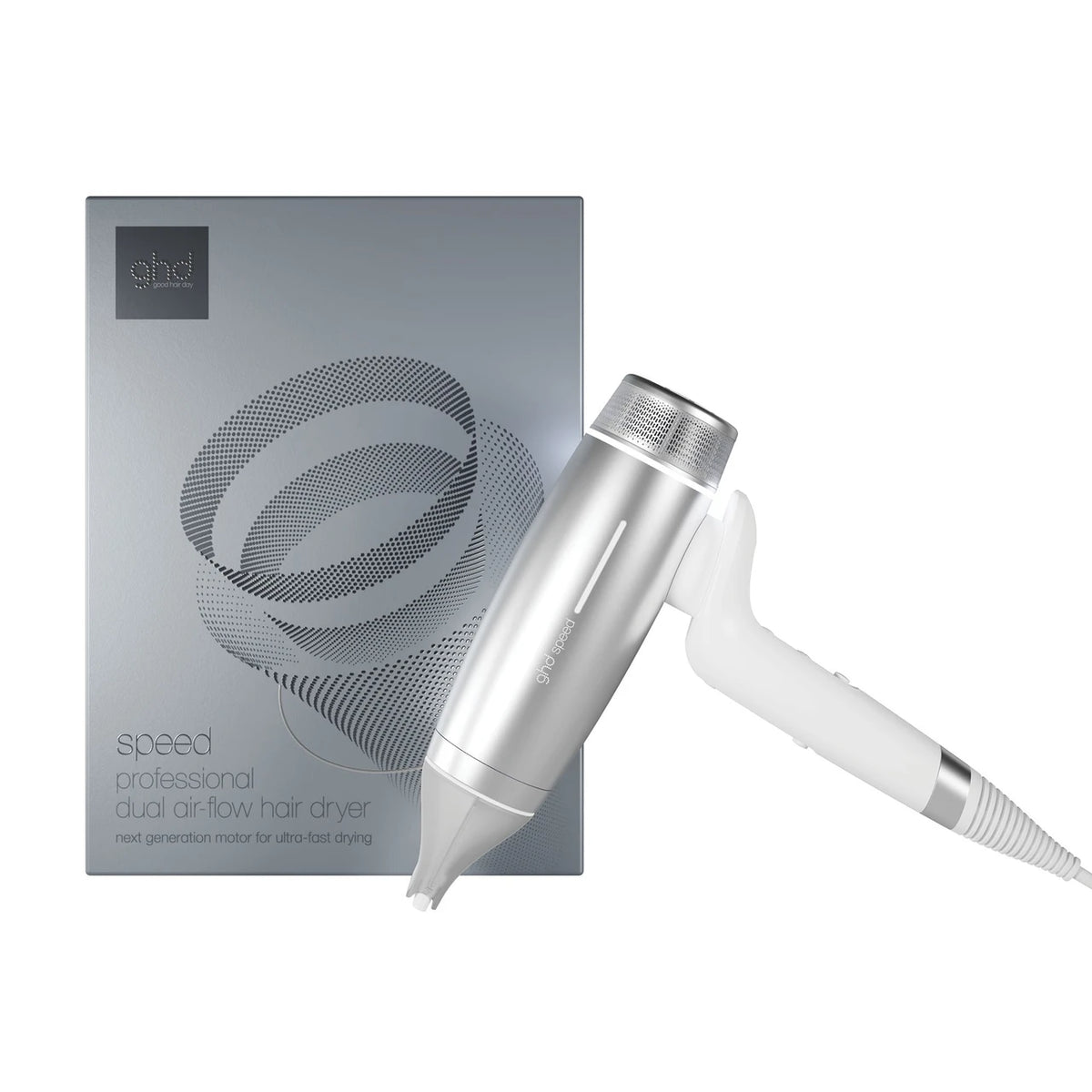 ghd Speed Ionic Hair Dryer in Silver White