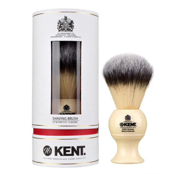Kent Large Synthetic Ivory White Shaving Brush (BK8S)