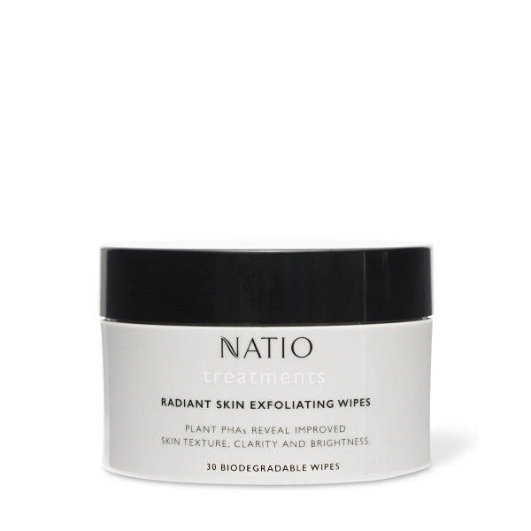 Natio Treatments Radiant Skin Exfoliating Wipes - 30 Wipes
