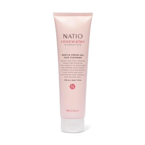 Natio Rosewater Hydration Gentle Cream Gel Face Cleanser 100ml