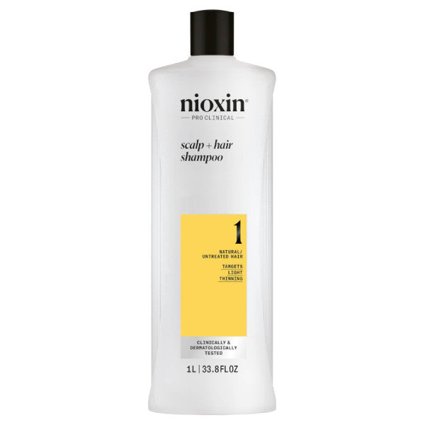 Nioxin System 1 Shampoo 1L - For Natural Hair with Light Thinning