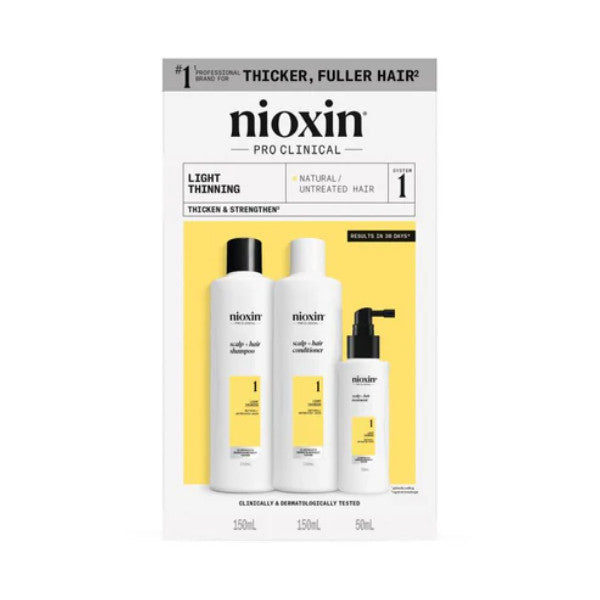 Nioxin System 1  Trial Kit - For Natural Hair with Light Thinning