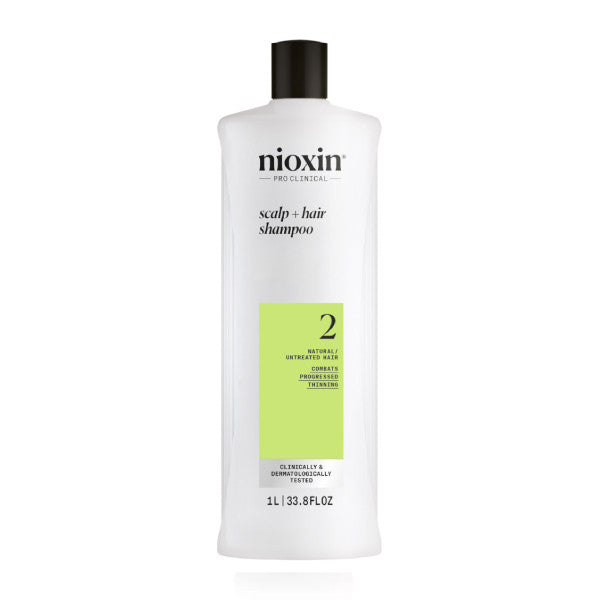 Nioxin System 2 Shampoo 1L - For Natural Hair with Progressed Thinning